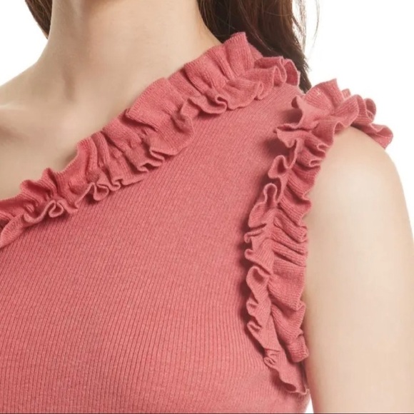 𝅺LA vie Rebecca Taylor tea rose tank‎ one shoulder top - Picture 4 of 6